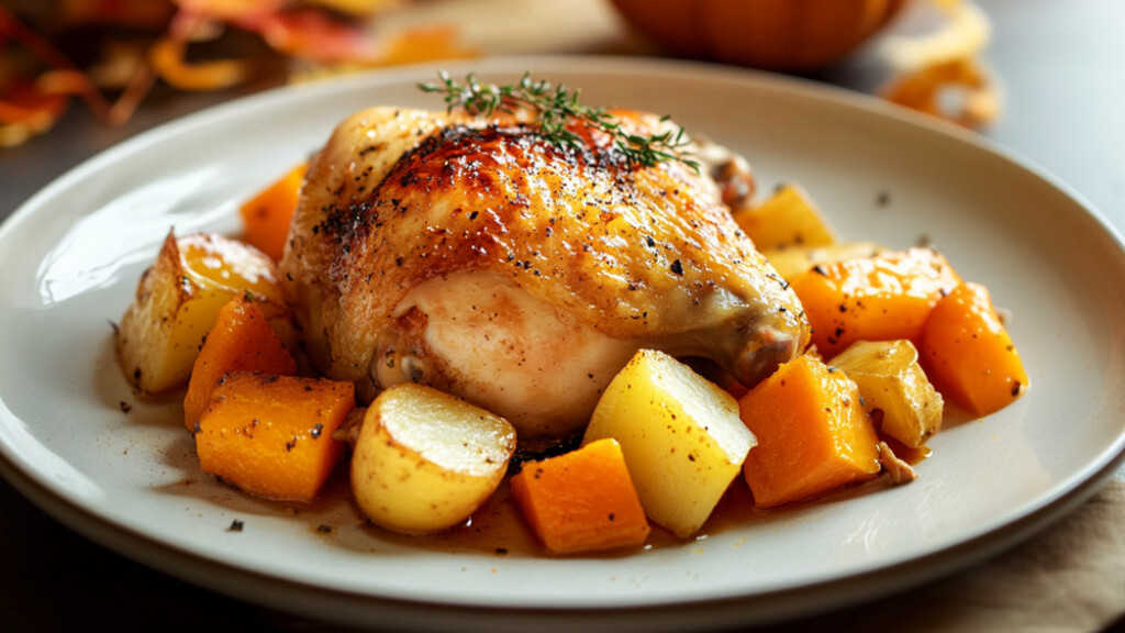 Fusi di Pollo con zucca e patate - fusi-cosce-pollo-zucca-patate