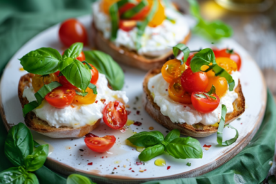 Friselle con pomodorini e burrata